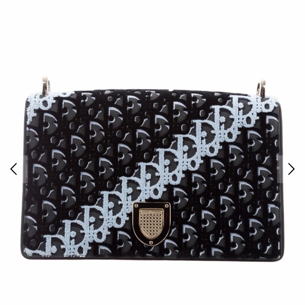 Christian Dior Velvet Oblique Diorama Shoulder Bag